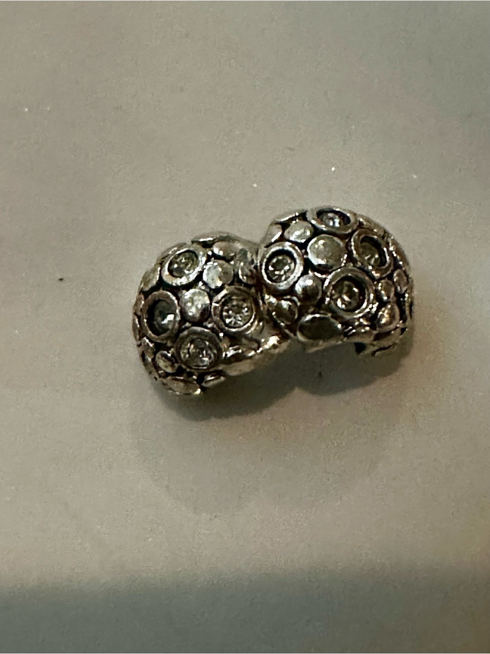 Silver Crystal Pandora clip charm